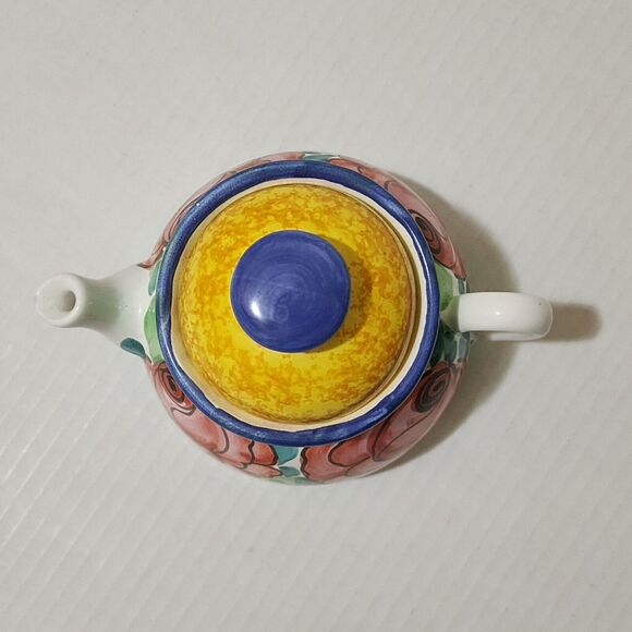 Starbucks Teapot with Lid Handpainted in Italy Colorful Floral - *FLAWS* - Picture 5 of 12